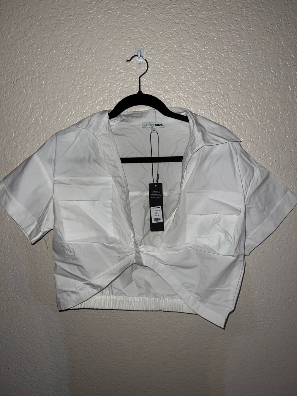 NWT Fashion Nova White Twisted Crop Top